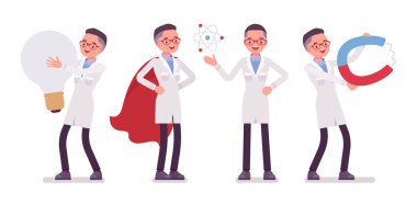 Erkek bilim adamı ve dev şeyler