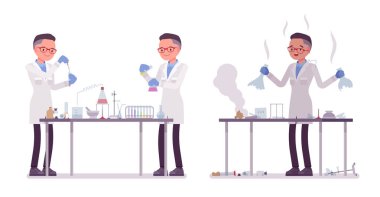 Erkek Bilim Laboratuarı'nda kimyasal deneyler yapma