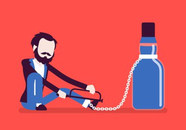 Şişe alkol bağımlılığıyla adamla