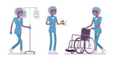 Erkek hemşire tıbbi işlem yapıyor