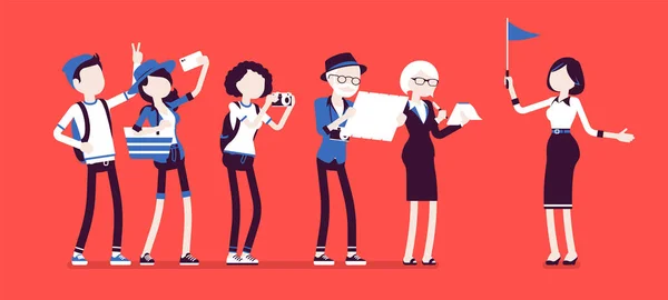 Tour guide lady and group of tourists - Stock Image - Everypixel Tour guide lady and group of tourists - Stock Image - Everypixel