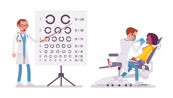 Мужчина-дантист и офтальмолог — стоковый вектор