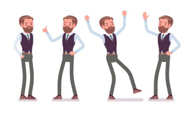 Yakışıklı erkek office çalışan duygu olumlu duygular