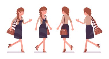 Yürüme, koşma çok kadın ofis çalışanı