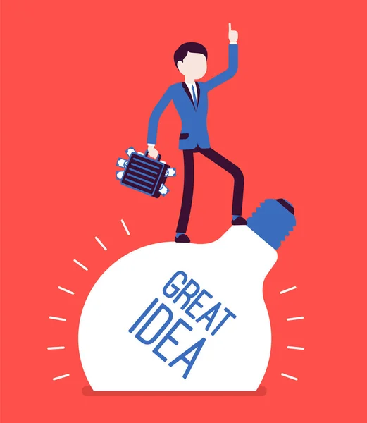 Hombre de negocios gran idea — Vector de stock