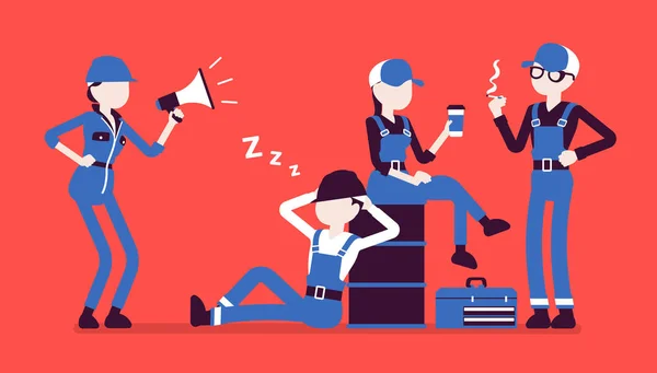 Travailleurs paresseux au repos — Image vectorielle