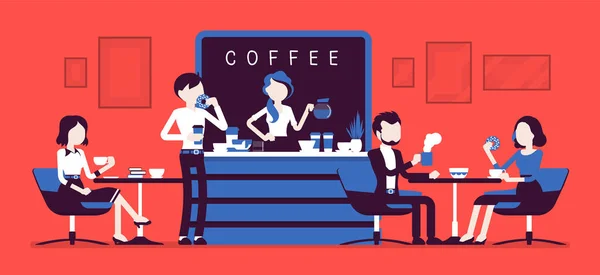 Café et personnes relaxantes — Image vectorielle