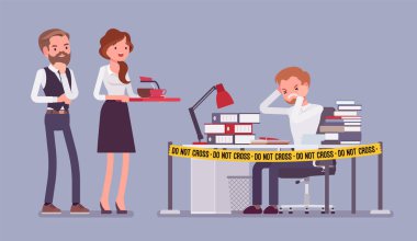 Office teyp çalışkan Yöneticisi Resepsiyon yakınındaki geçmez