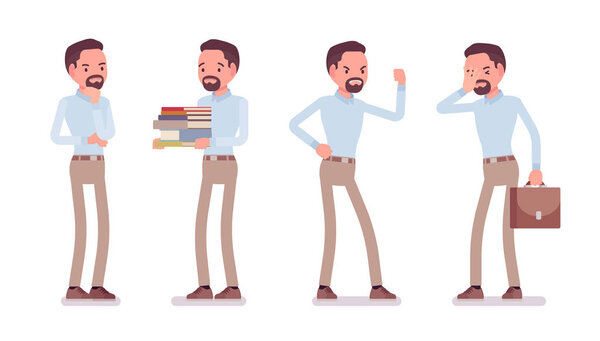 Smart casual man in negative emotions