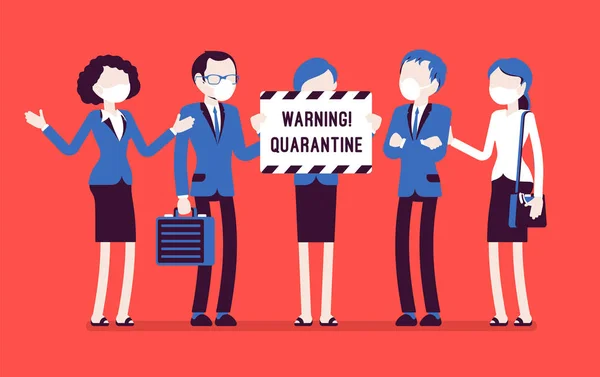 Office quarantine warning — Stock Vector