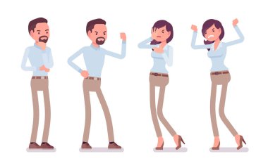 Akıllı casual kadın ve negatif duygular içinde