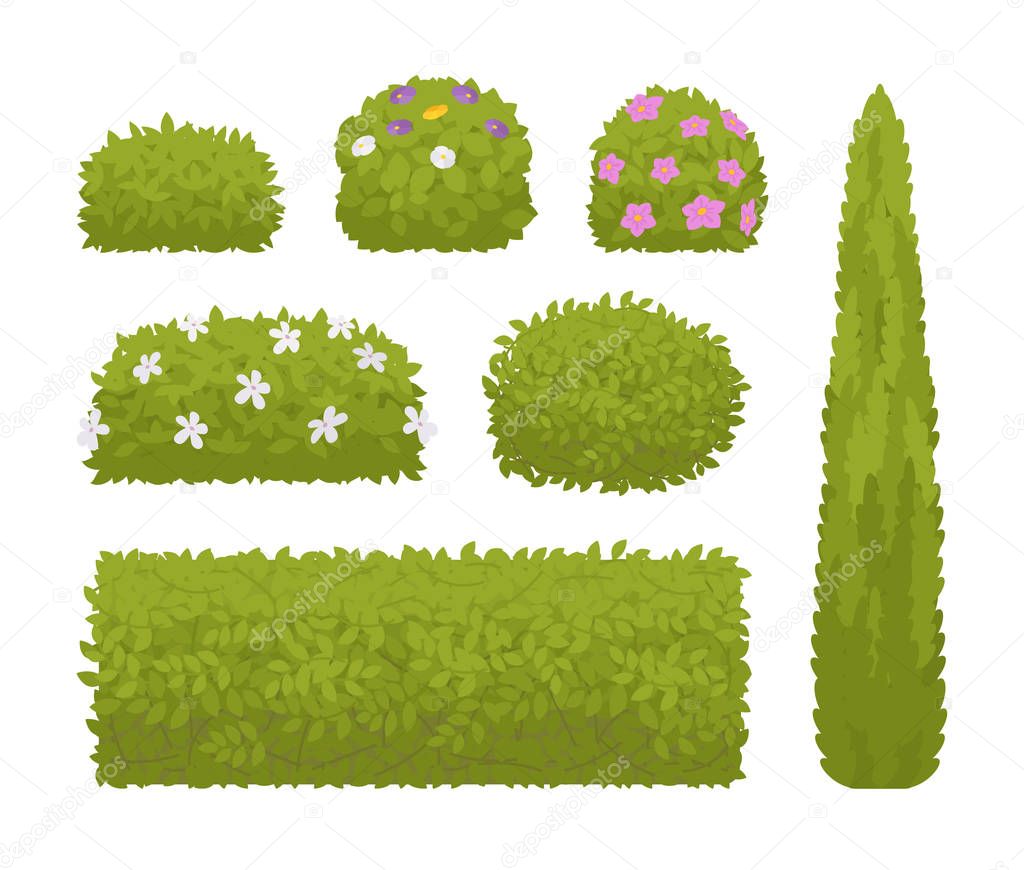 Green bushes set