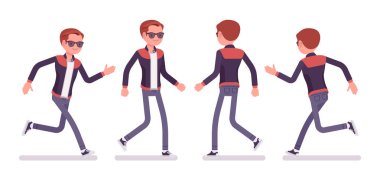 Koşu ve yürüyüş genç adam