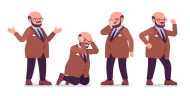 Karnı negatif duyguları olan tombul, şişman bir adam.