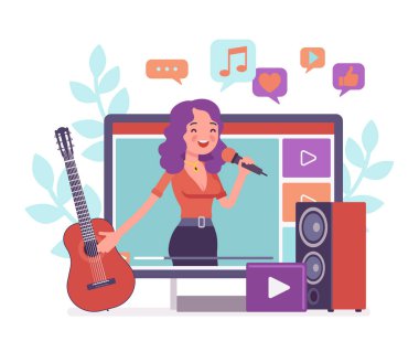 Müzik flamalı kız.