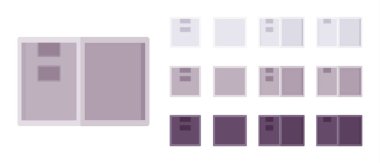 Kutu depolama kübü seti, kapaklı çöp kutusu