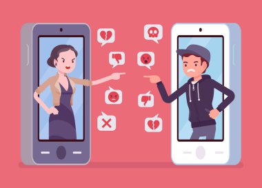 Siber zorbalık, evlat, anne akıllı telefon zorbalığı ve zararlı alet tacizi.