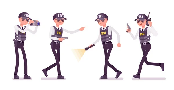 FBI Agent with equipment — 스톡 벡터