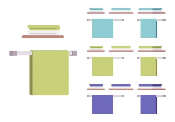 Сушилка для полотенец и настенный набор для ванной комнаты — стоковый вектор