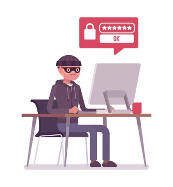 Hacker with computer to gain unauthorized access to data
