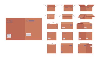 Büyük hareket eden karton kutu seti