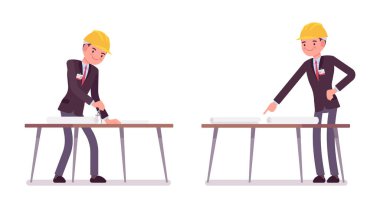 Mimar, profesyonel, planlı binalar için tasarım yapıyor.