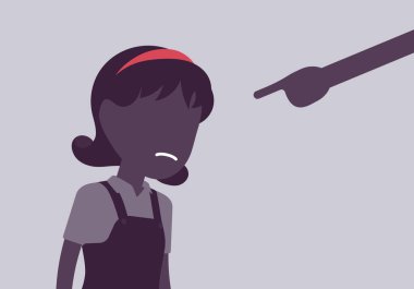 Kıza ceza, suçluyu işaret eden yetişkin parmağı, cezalandırma