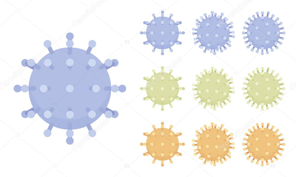 Virus structure, human coronavirus spike symbol set