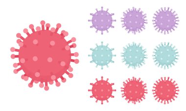 Virüs yapısı, insan koronavirüsü sivrilik sembolü.