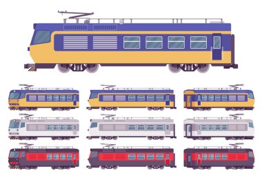 Elektrikli yolcu parlak tren seti