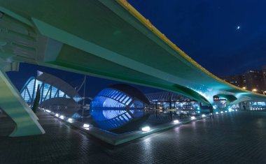 Akşam toplantıda L'hemispheric Valencia, şehir Sanatlar ve Bilimler.