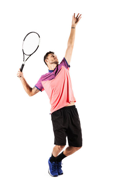 Young man  playing tennis 