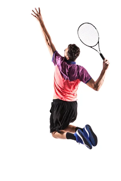 Νεαρός άνδρας παίζει τένις — Φωτογραφία Αρχείου