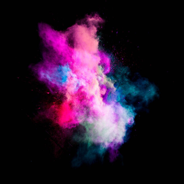 Colorful powders on black