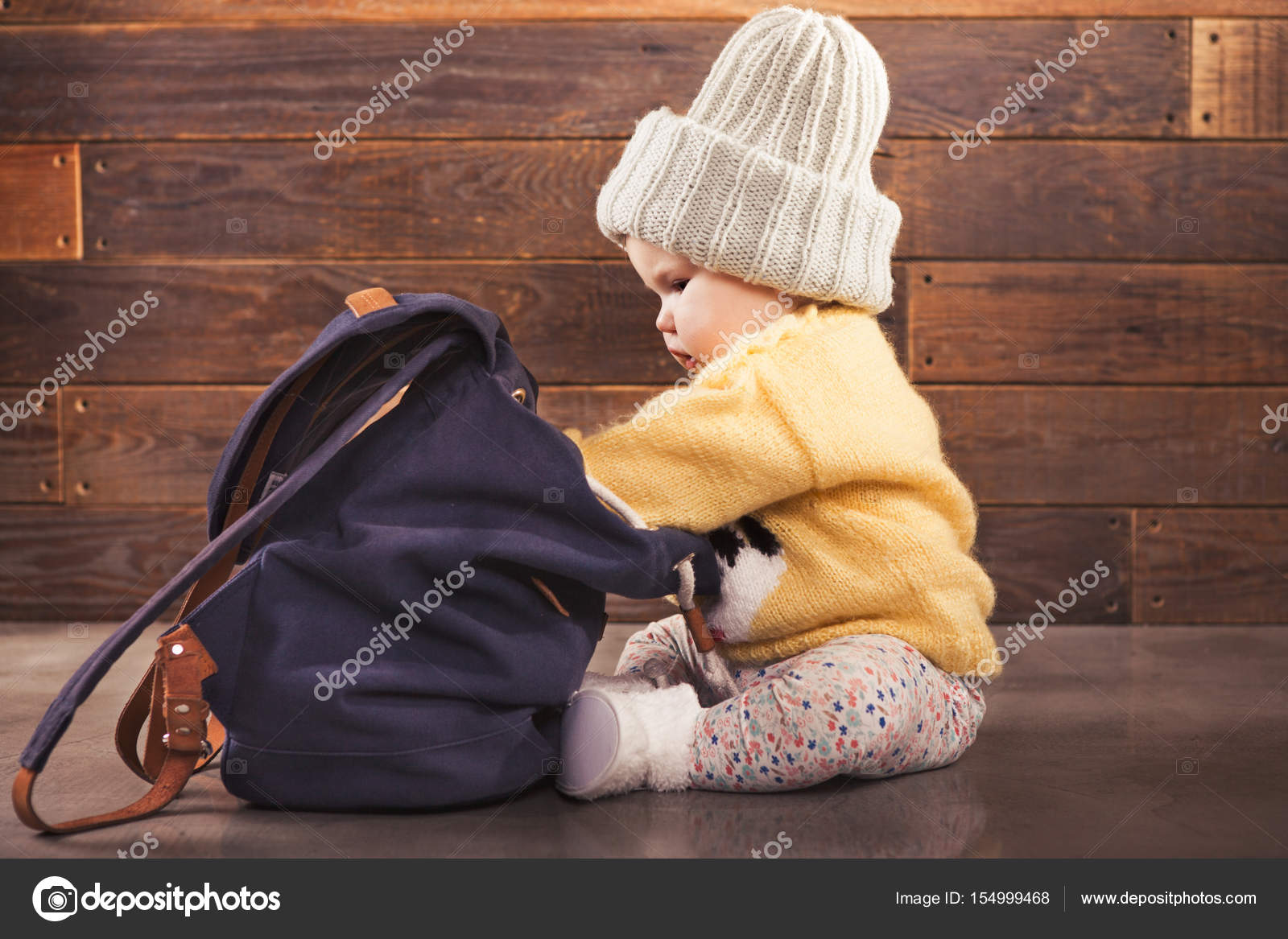 baby with backpack
