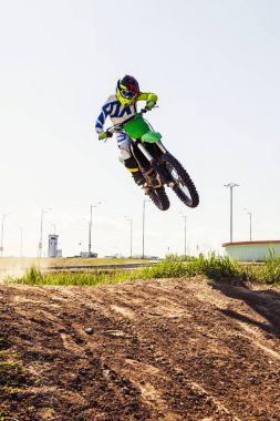Motosiklet hızlanan Eylem Motocross binici  