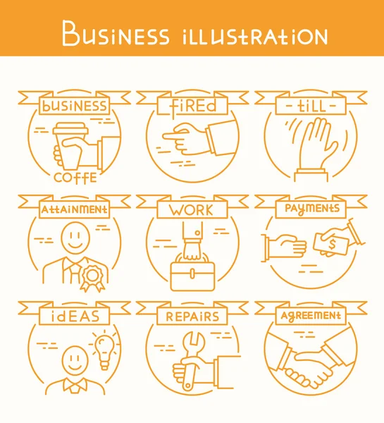 Set of business illustrations — Stock Vector