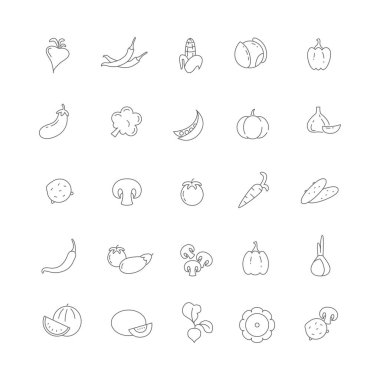 Farklı sebze simgeler.