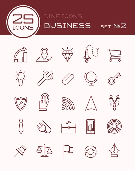 Ligne icônes business set 2 — Image vectorielle
