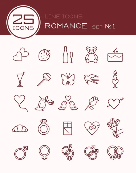 Rad ikoner romantik set 1 — Stock vektor