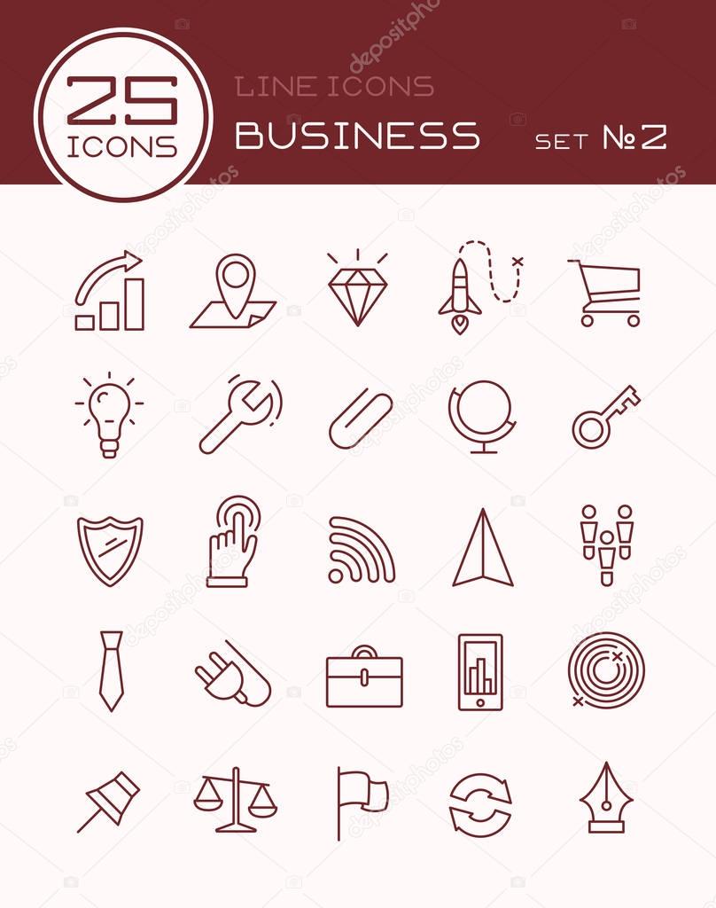 Line icons business set 2