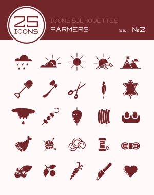 Simgeler siluetleri çiftçiler küme2
