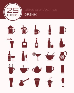 Simgeler siluetleri içki