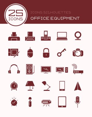 Simgeler siluetleri Ofis donatım
