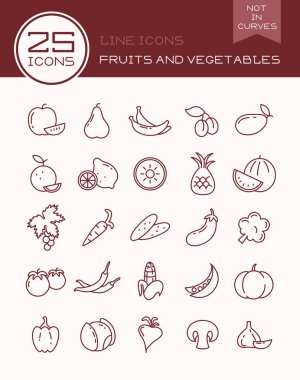 Satır simgeler meyve ve sebze