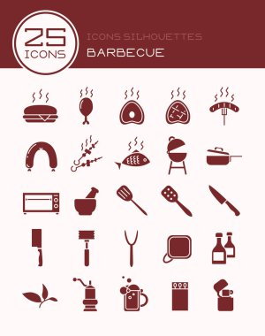 Simgeler siluetleri Barbekü