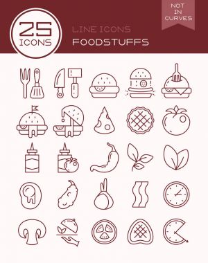 Satır simgeler gıda maddeleri