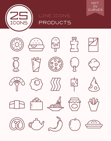 Línea iconos productos — Vector de stock