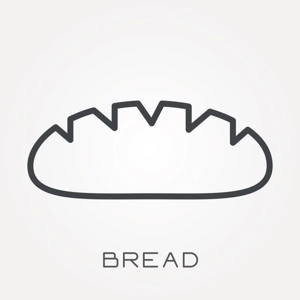 Linje-ikonen bröd — Stock vektor