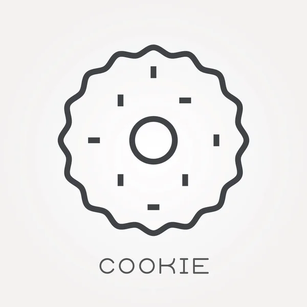 Linje-ikonen cookie — Stock vektor